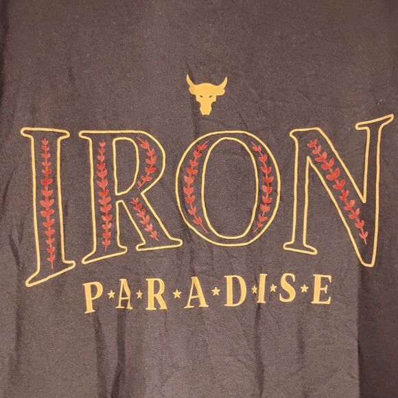Project Rock Under Armour tshirt mens XL XLarge black iron paradise brahma bull - Picture 3 of 9